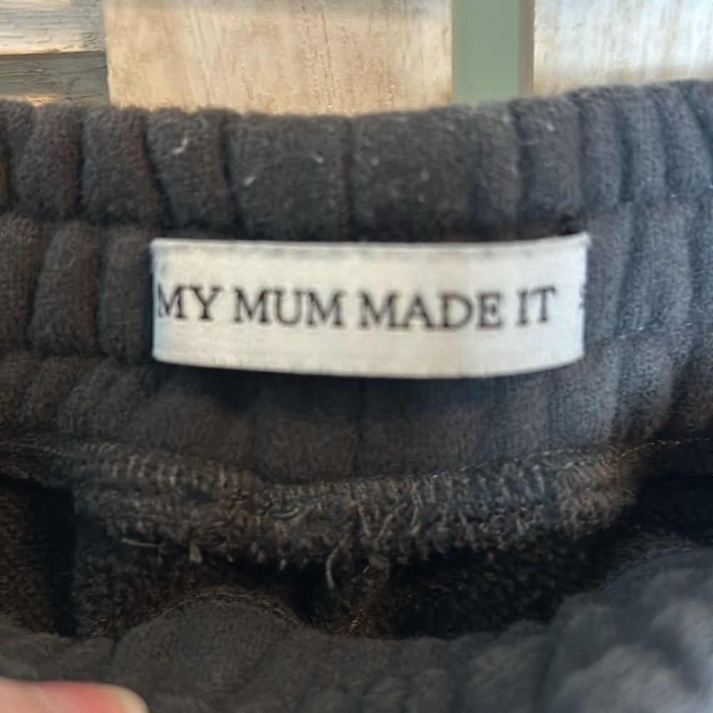 My Mum Made It Embroidered Fleece Joggers Size Small - Picture 3 of 10